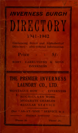 Inverness Burgh Directory 1941-1942