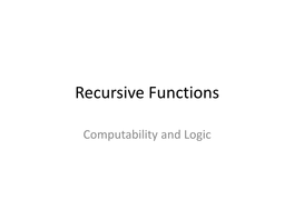 Recursive Functions