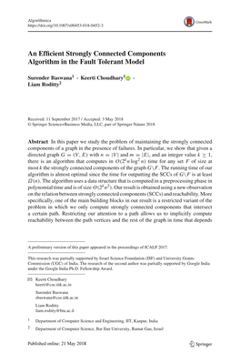 An Efficient Strongly Connected Components