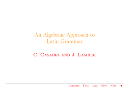 An Algebraic Approach to Latin Grammar