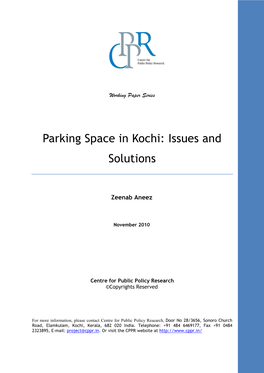 Parking Space in Kochi Issues and Solutions-Zeenab