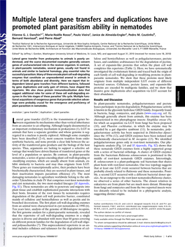 Multiple Lateral Gene Transfers and Duplications Have Promoted Plant Parasitism Ability in Nematodes