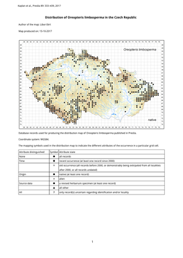 1 Distribution of Oreopteris Limbosperma in the Czech Republic