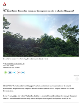 The Dover Forest Debate: Can Nature and Development Co-Exist in Urbanised Singapore?