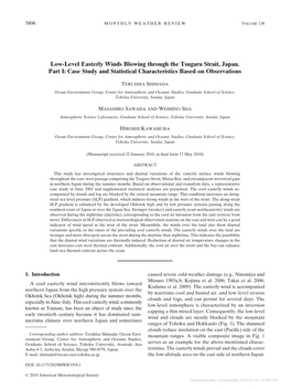 Low-Level Easterly Winds Blowing Through the Tsugaru Strait, Japan