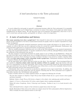 A Brief Introduction to the Tutte Polynomial