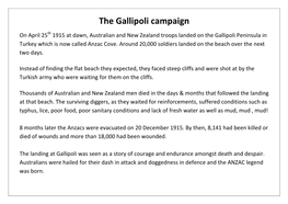 The Gallipoli Campaign