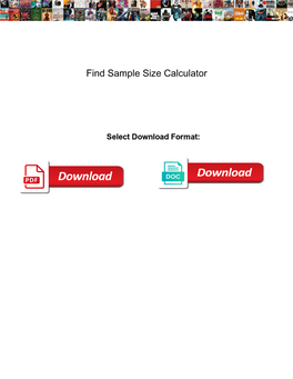 Find Sample Size Calculator