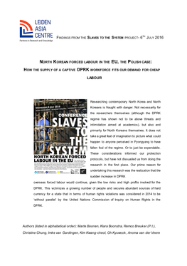 Slaves to the System Project- 6 July 2016
