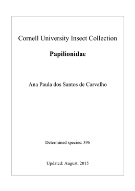 Cornell University Insect Collection Papilionidae