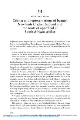 Newlands Cricket Ground and the Roots of Apartheid in South African Cricket