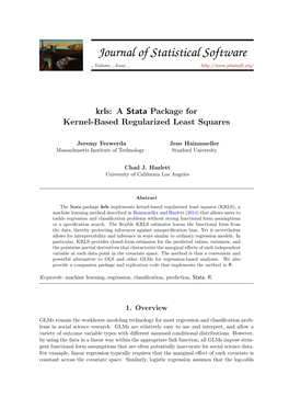 Krls: a Stata Package for Kernel-Based Regularized Least