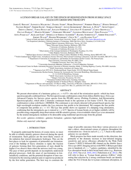 A Lyman Break Galaxy in the Epoch of Reionization from Hubble Space Telescope Grism Spectroscopy