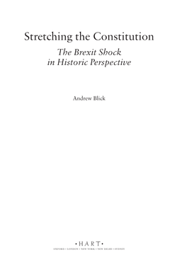 Stretching the Constitution the Brexit Shock in Historic Perspective