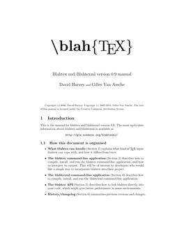 Blahtex and Blahtexml Version 0.9 Manual