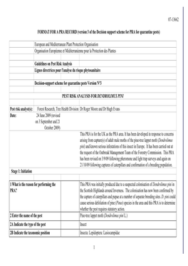 Pest Risk Analysis Lignes Directrices Pour L'analyse Du Risque Phytosanitaire