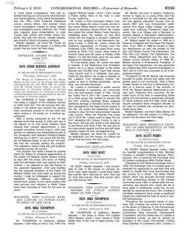 CONGRESSIONAL RECORD— Extensions of Remarks E153 HON. EDDIE BERNICE JOHNSON HON. MIKE THOMPSON HON. MIKE BOST HON. MIKE THOMPS