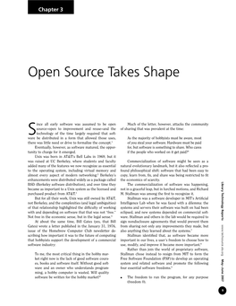 Open Source Takes Shape