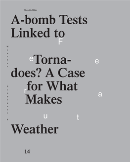 A-Bomb Tests Linked to Tornadoes? a Case for What Makes Weather