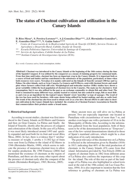 The Status of Chestnut Cultivation and Utilization in the Canary Islands