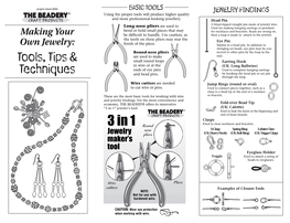 3 in 1” Jeweler’S Tool: (UK: Calotte) Used to Hide the Knots at the Beginning and End of Bead Strands