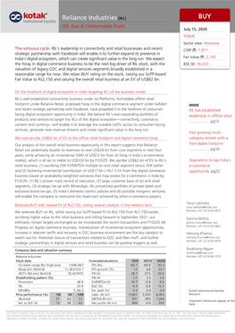 [Kotak] 15Jul20 Reliance Industries