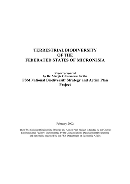 Terrestrial Biodiversity of the Federated States of Micronesia