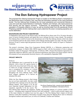 The Don Sahong Hydropower Project