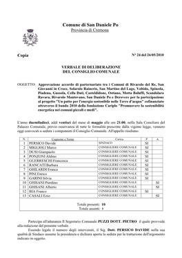 Comune Di San Daniele Po Provincia Di Cremona