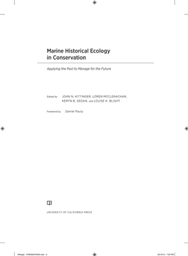 Marine Historical Ecology in Conservation