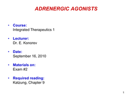 Adrenergic Agonists