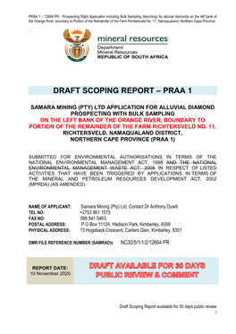 PR 12664 Draft Scoping Report PRAA 1 Mb Dm