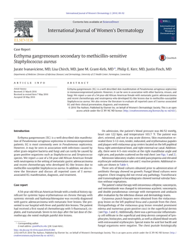 Ecthyma Gangrenosum Secondary to Methicillin-Sensitive Staphylococcus Aureus