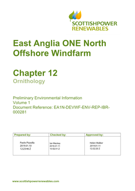 East Anglia ONE North Offshore Windfarm Chapter 12