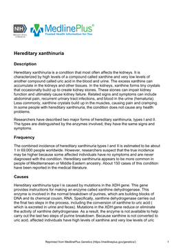 Hereditary Xanthinuria