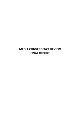 Media Convergence Review Final Report