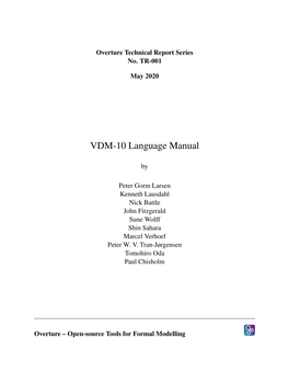 VDM-10 Language Manual