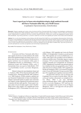 Nuovi Reperti Per La Fauna Microlepidotterologica Degli Ambienti Forestali Del Parco Nazionale Della Sila, Area MAB Unesco (Lepidoptera Yponomeutoidea, Gelechioidea)