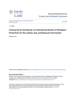 An International Review of Workplace Protections for the Lesbian, Gay, and Bisexual Communities