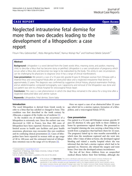 Neglected Intrauterine Fetal Demise for More Than Two Decades Leading To