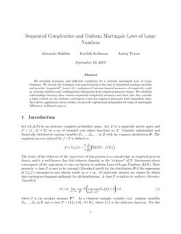 Sequential Complexities and Uniform Martingale Laws of Large Numbers