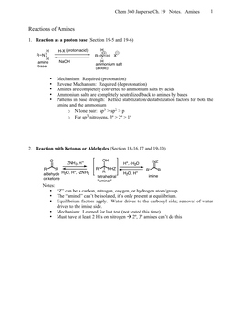 Reactions of Amines