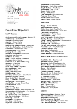 Event/Feier Repertoire