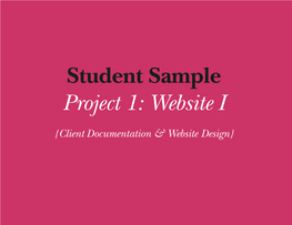 Student Sample Project 1: Website I