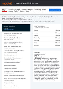 21 Bus Time Schedule & Line Route