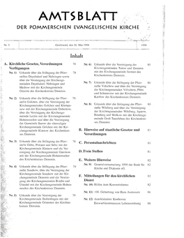 AMTSBLATT DER POMMERSCHEN EVANGELISCHEN K;Lrche