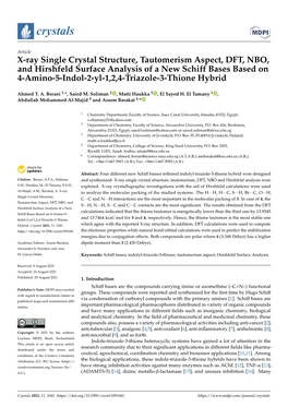 X-Ray Single Crystal Structure, Tautomerism Aspect, DFT, NBO