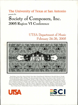 Society of Composers, Nc 2005 Region VI Conference