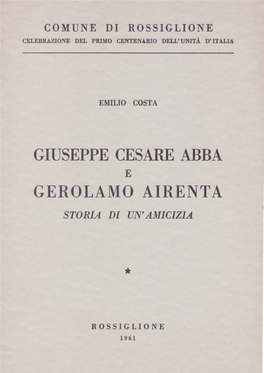 GIUSEPPE CESARE ABBA GEROLAMO Ail~ENTA