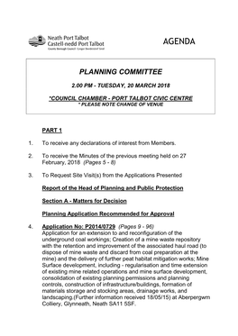 (Public Pack)Agenda Document for Planning Committee, 20/03/2018